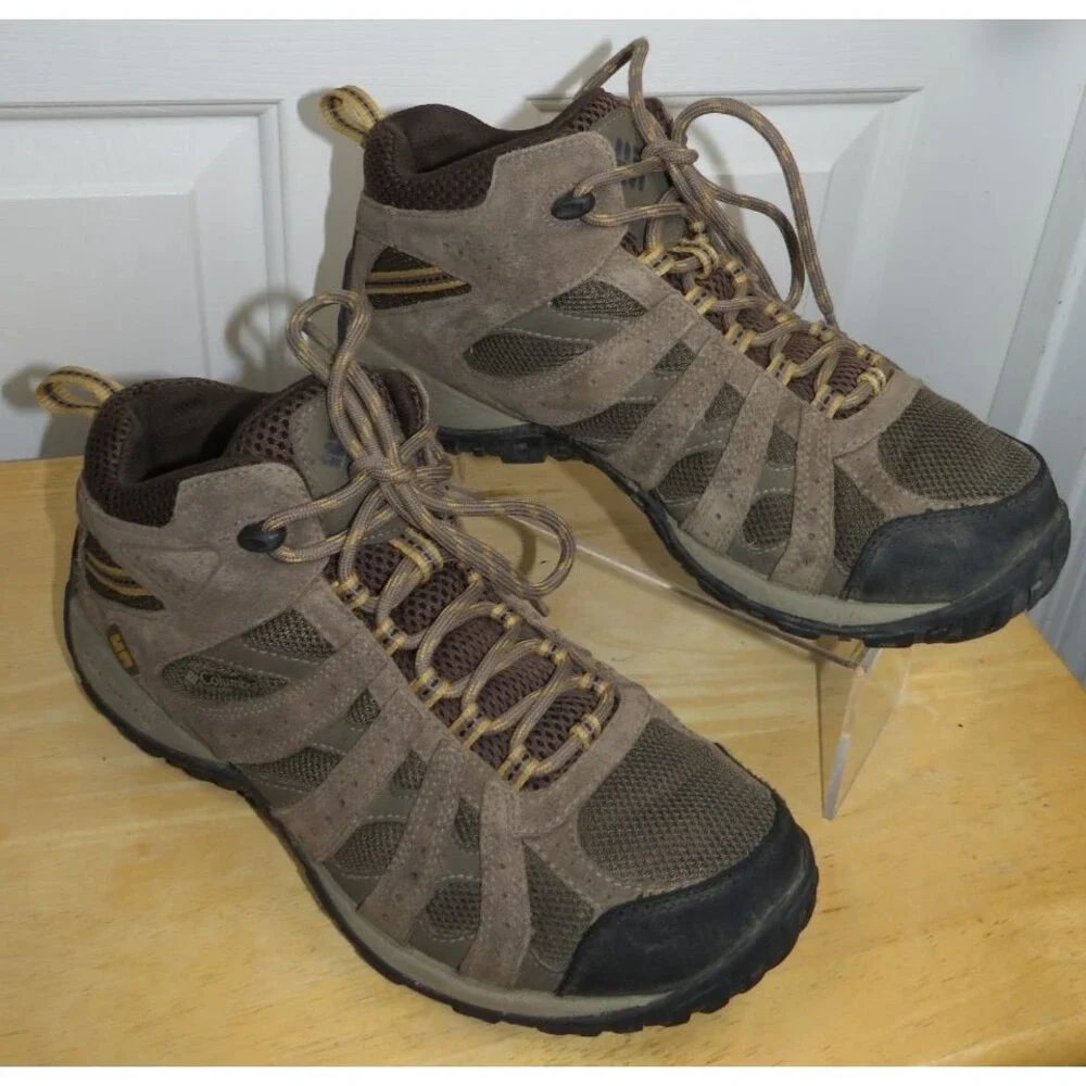 Columbia Men's Redmond Mid Waterproof Hiking Boots Cordovan/Dark Banana Size 9.5
